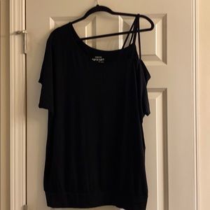 Torrid 2x super soft one shoulder black top